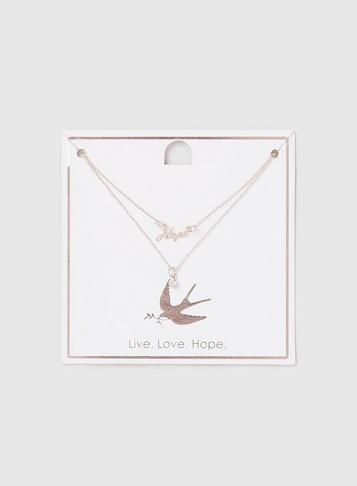Dorothy Perkins Rose Gold Hope And Bird Ditsy Necklace