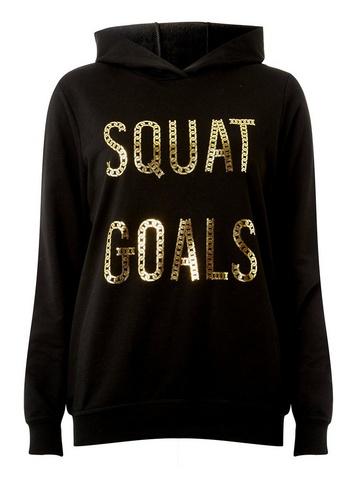 Dorothy Perkins Black Squat Goals Motif Hoodie