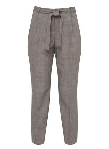 Dorothy Perkins Petite Charcoal Tie Waist Ankle Grazer Trousers