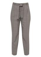 Dorothy Perkins Petite Charcoal Tie Waist Ankle Grazer Trousers