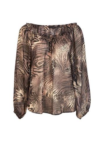 Dorothy Perkins Brown Animal Print Chiffon Top