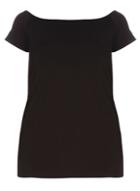 Dorothy Perkins Dp Curve Black Longline Bardot T-shirt