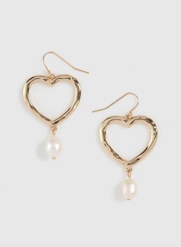 Dorothy Perkins Gold Finish Heart Earrings