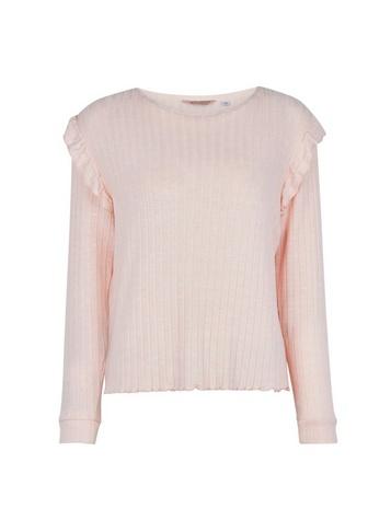 Dorothy Perkins Pink Ribbed Long Sleeve Top