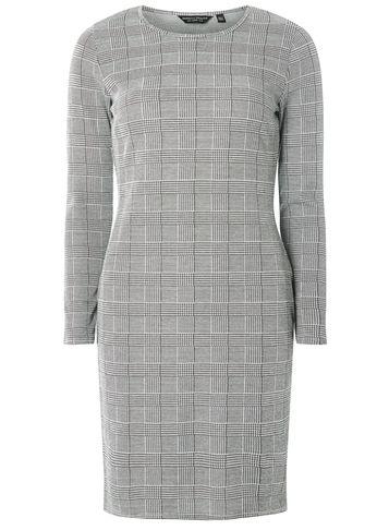 Dorothy Perkins Monochrome Long Sleeve Checked Bodycon Dress