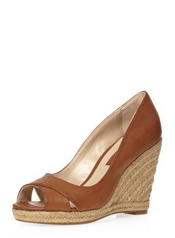 Dorothy Perkins Tan 'callie' Peep Toe Wedges