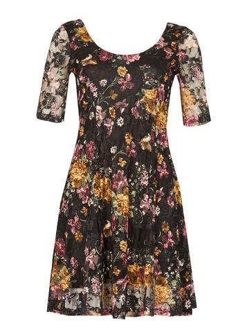 Dorothy Perkins *izabel London Multi Black Lace Skater Dress
