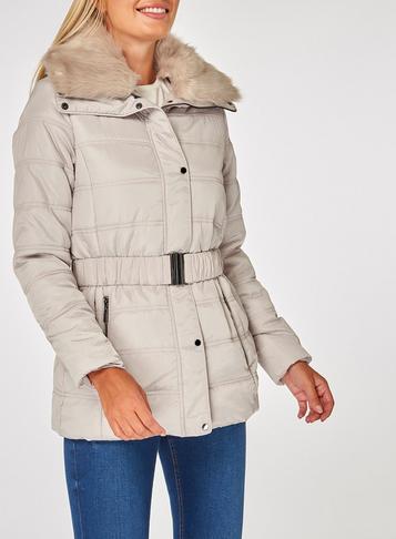 Dorothy Perkins Grey Pebble Short Padded Coat