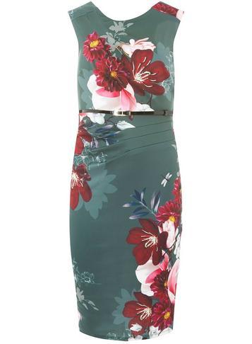 Dorothy Perkins *scarlett B Green 'anna' Floral Bodycon Dress