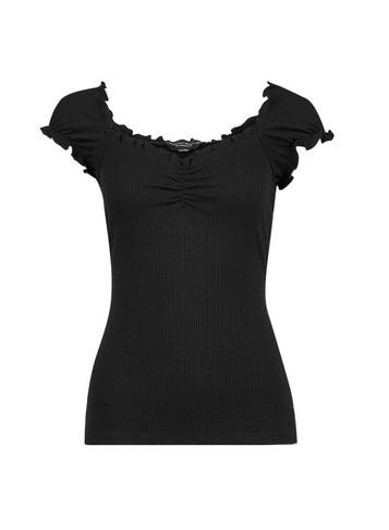 Dorothy Perkins Black Ruffle Top