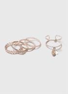 Dorothy Perkins Rose Gold Fine Geometric Charm Ring Pack