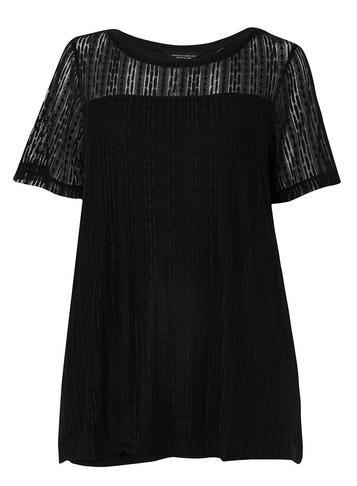 Dorothy Perkins *dp Curve Black Lace Front T-shirt