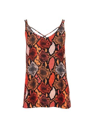 Dorothy Perkins Orange Snake Print Camisole Top