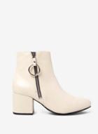Dorothy Perkins Wide Fit White Amelie Zip Boots