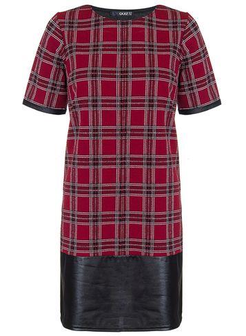 Dorothy Perkins *quiz Crepe Check Pu Hem Tunic