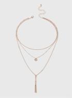 Dorothy Perkins Rose Gold Tassel Multirow Necklace