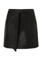 Dorothy Perkins *vero Moda Black Tie Faux Leather Skirt