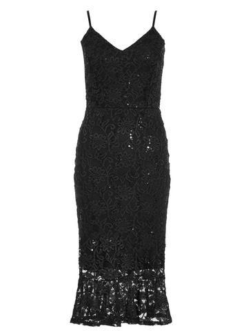 Dorothy Perkins *quiz Black Lace Sequin Dress