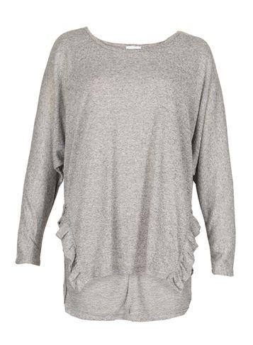 Dorothy Perkins *blue Vanilla Grey Frill Side Seam Top