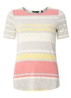 Dorothy Perkins Lemon And Coral Striped T-shirt