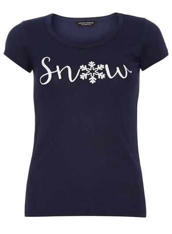 Dorothy Perkins Navy Snowflake Christmas Tee