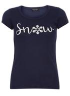 Dorothy Perkins Navy Snowflake Christmas Tee