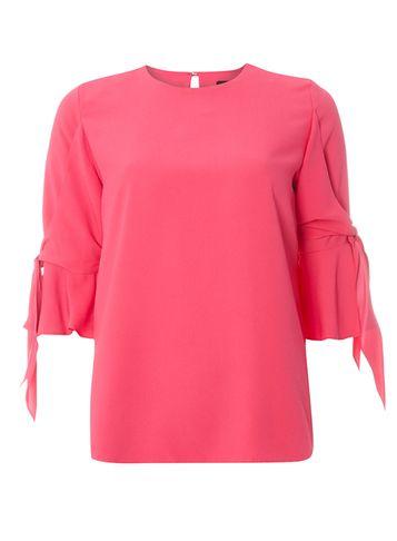 Dorothy Perkins Pink Tie Sleeve Top