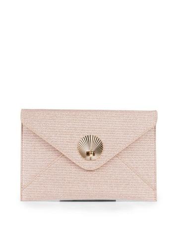 Dorothy Perkins Rose Gold Glitter Shell Clutch Bag
