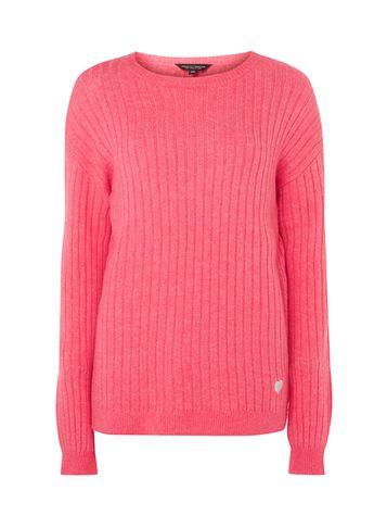 Dorothy Perkins *tall Breast Cancer Care Pink Ribbed Jumper
