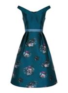 Dorothy Perkins *chi Chi London Teal Floral Print Midi Skater Dress