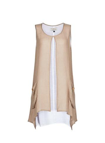 *billie & Blossom White Linen Long Top