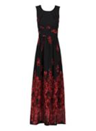 *jolie Moi Black Floral Print Chiffon Dress