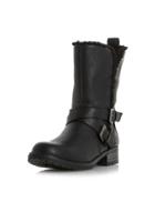 Dorothy Perkins *head Over Heels By Dune Black Reecy Flat Boots