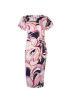 *lily & Franc Pink Swirl Printed Manipulated Dress