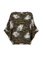 Dorothy Perkins Khaki Animal Print Split Sleeve Top