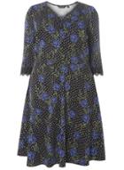 Dorothy Perkins *dp Curve Multi Coloured Floral Print V-neck Lace Trim Dress