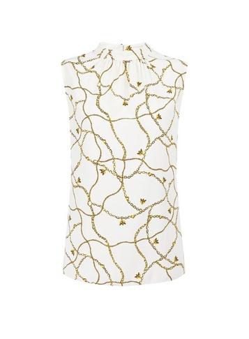 Dorothy Perkins Ivory Bee Chain Print Sleeveless Top