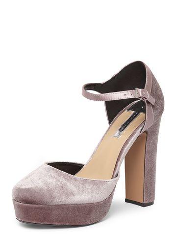 Dorothy Perkins Mauve 'grace' Velvet Platform Shoes