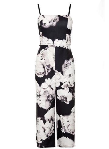 Dorothy Perkins *quiz Black And Cream Jumpsuit