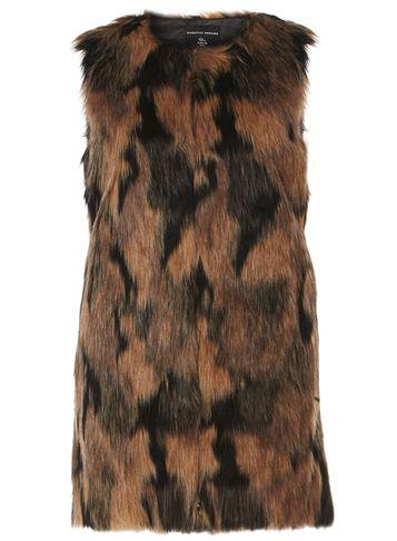 Dorothy Perkins Brown Two Tone Faux Fur Gilet