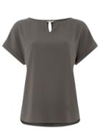 Dorothy Perkins Grey Bar Trim Top