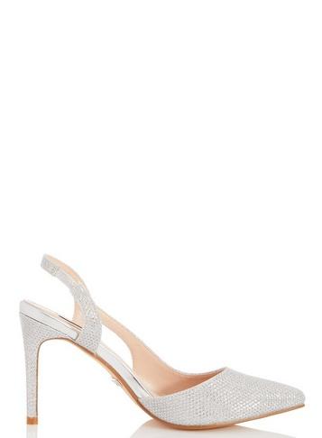 *quiz Silver Point Slingback Heels