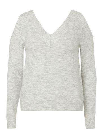 Dorothy Perkins Grey V-neck Cold Shoulder Jumper