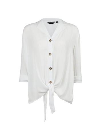 Dorothy Perkins Ivory Tie Front Crinkle Shirt