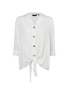 Dorothy Perkins Ivory Tie Front Crinkle Shirt