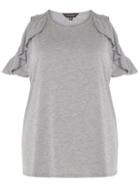 Dorothy Perkins Dp Curve Ruffle Cold Shoulder T-shirt