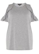 Dorothy Perkins Dp Curve Ruffle Cold Shoulder T-shirt