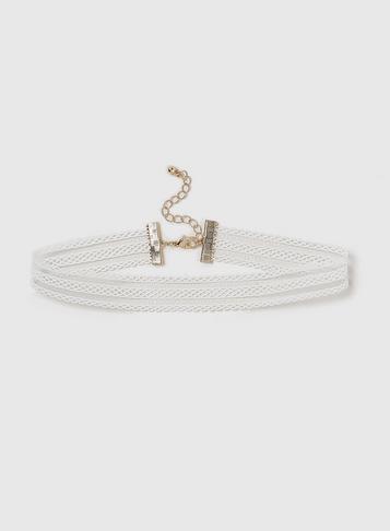Dorothy Perkins White Lace Choker Necklace