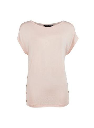 Dorothy Perkins Blush Popper Side Longline T-shirt