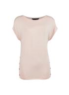 Dorothy Perkins Blush Popper Side Longline T-shirt